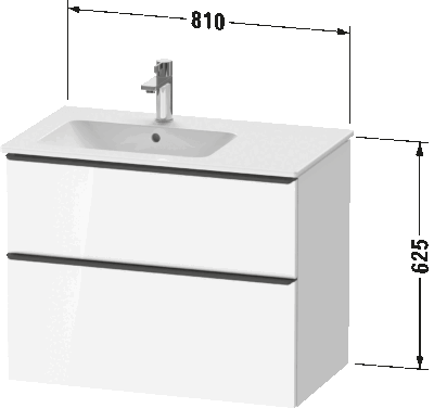 D-Neo Тумба под раковину подвесная 64