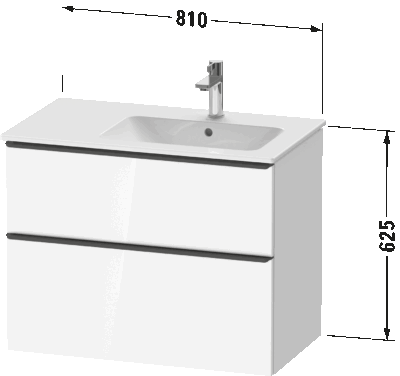 D-Neo Тумба под раковину подвесная 64