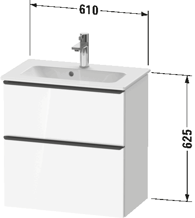 D-Neo Тумба под раковину подвесная 64