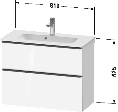 D-Neo Тумба под раковину подвесная 64