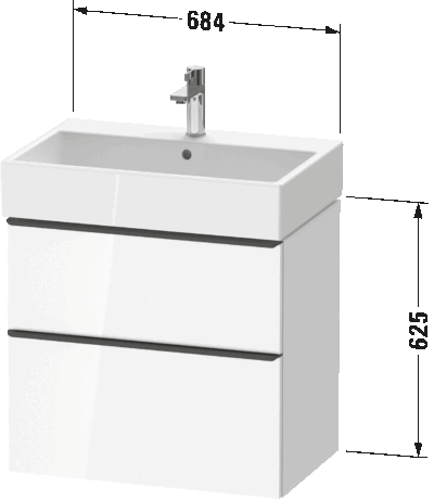D-Neo Тумба под раковину подвесная 64