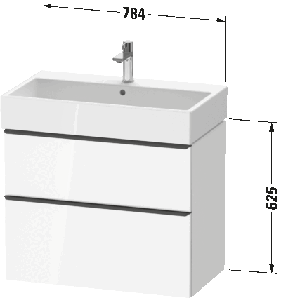D-Neo Тумба под раковину подвесная 64
