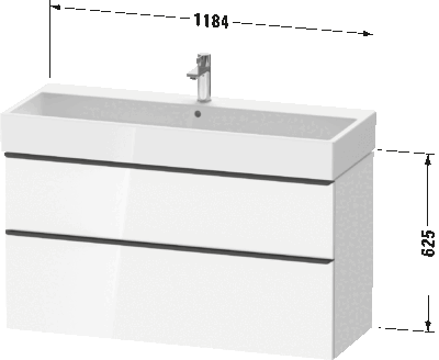 D-Neo Тумба под раковину подвесная 64