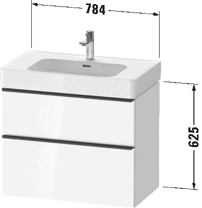 D-Neo Тумба под раковину, подвесная 64