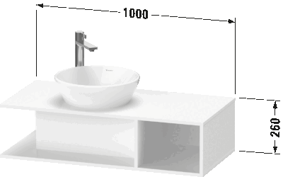 D-Neo Тумба под консольную раковину, подвесная 40