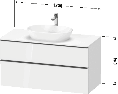 D-Neo Тумба подвесная под консольную раковину 64