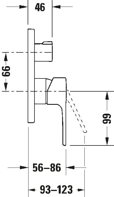 B1 Однорычажный смеситель  скрытого монтажа с переключателем на 2 потребителя 5