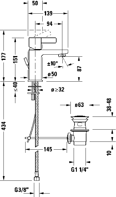 D-Neo Однорычажный смеситель для умывальника 21