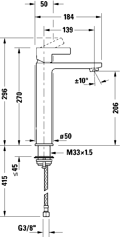 D-Neo Однорычажный смеситель для умывальника 14