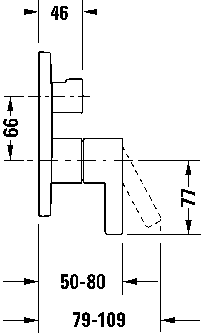 D-Neo Однорычажный смеситель  скрытого монтажа с переключателем на 2 потребителя 8