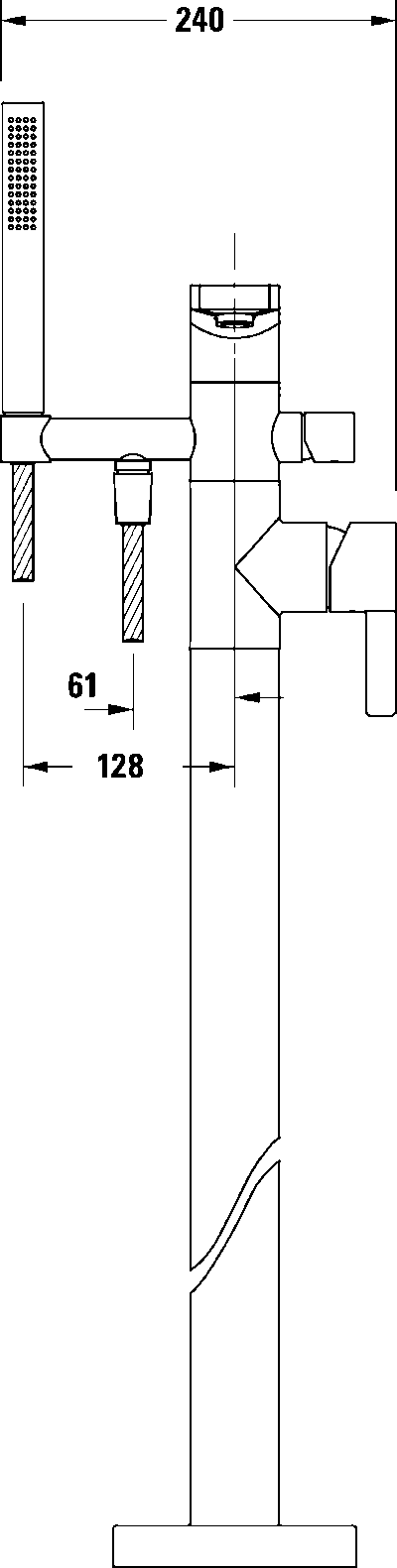 D-Neo Однорычажный напольный смеситель для ванны 4