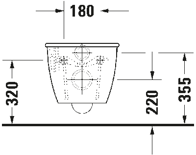 Darling New Унитаз подвесно с вертикальным смывом вкл. крепление Durafi © 4 12