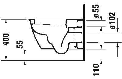 Darling New Унитаз подвесно с вертикальным смывом вкл. крепление Durafi © 4 8