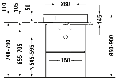 DuraSquare Консоль металлическая напольная **регулировка по высоте+ 50 мм 9