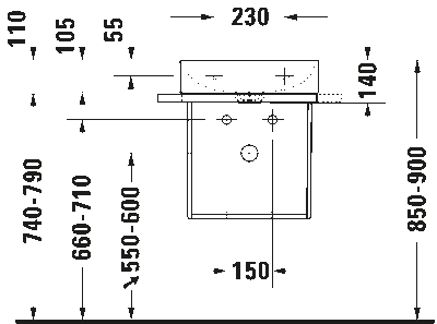 DuraSquare Консоль металлическая подвесная **включая крепление 8