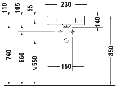DuraSquare Умывальник для рук шлифованный 12