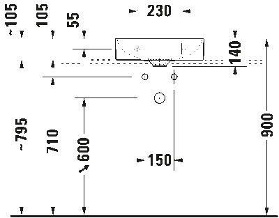 DuraSquare Умывальник для рук шлифованный 13