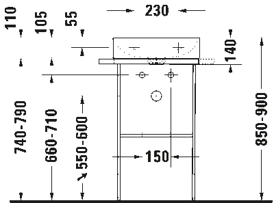 DuraSquare Умывальник для рук шлифованный 14