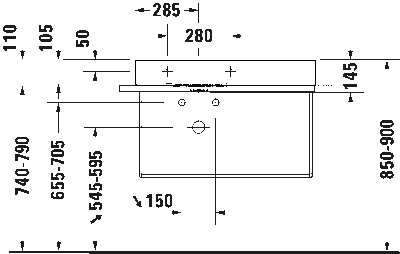 DuraSquare Умывальник 8