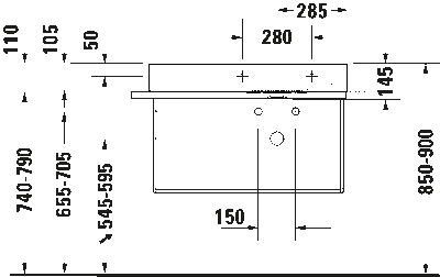 DuraSquare Умывальник 8