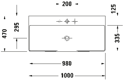 DuraSquare Умывальник шлифованный без перелива 18