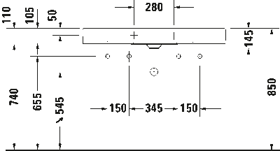 DuraSquare Умывальник шлифованный без перелива 28