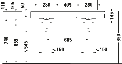 DuraSquare Двойной умывальник 5