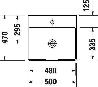 DuraSquare Умывальник шлифованный без перелива 15