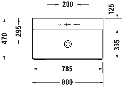 DuraSquare Умывальник шлифованный без перелива 12