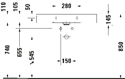 DuraSquare Умывальник шлифованный без перелива 14