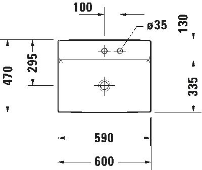 DuraSquare Раковина шлифованный вариант 10