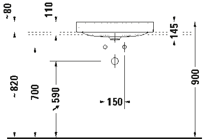 DuraSquare Раковина шлифованный вариант 11