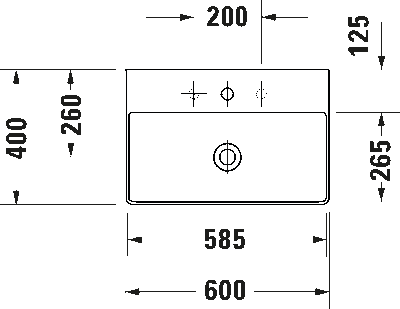 DuraSquare Умывальник компакт шлифованный без перелива 6