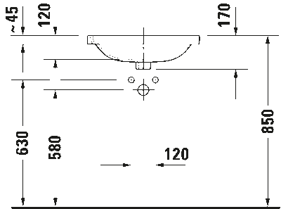 DuraStyle Умывальник встраиваемый 7
