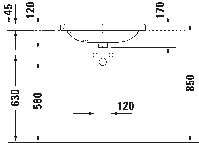 DuraStyle Умывальник встраиваемый 8