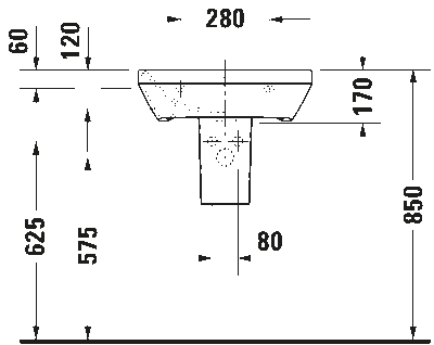 DuraStyle Умывальник с переливом 8