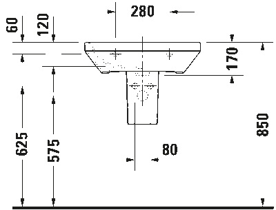 DuraStyle Умывальник с переливом 17