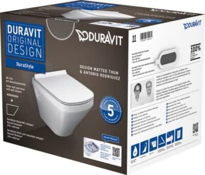 DuraStyle Комплект подвесного унитаза компакт Duravit Rimless (Унитаз подвесной компакт Duravit Rimless® 1