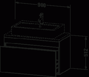 DuraStyle Тумба под консольную раковину, подвесная 37