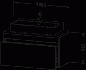 DuraStyle Тумба под консольную раковину, подвесная 38