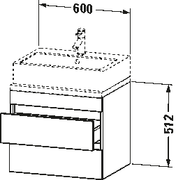 DuraStyle Тумба под консольную раковину, подвесная 37