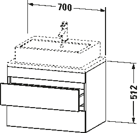 DuraStyle Тумба под консольную раковину, подвесная 39