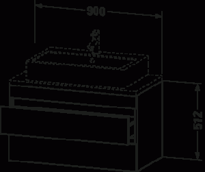 DuraStyle Тумба под консольную раковину, подвесная 38