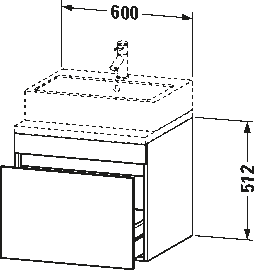 DuraStyle Тумба под консольную раковину, подвесная 38