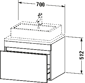 DuraStyle Тумба под консольную раковину, подвесная 56