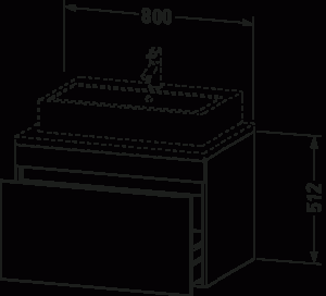 DuraStyle Тумба под консольную раковину, подвесная 38