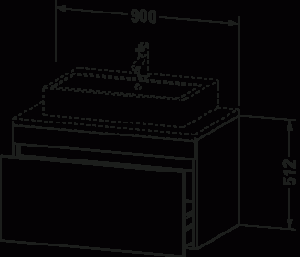 DuraStyle Тумба под консольную раковину, подвесная 38