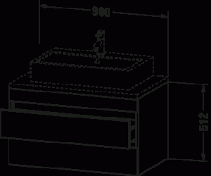 DuraStyle Тумба под консольную раковину, подвесная 38