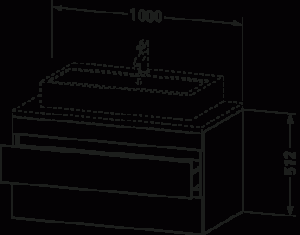 DuraStyle Тумба под консольную раковину, подвесная 38