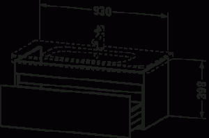 DuraStyle Тумба под раковину подвесная 38